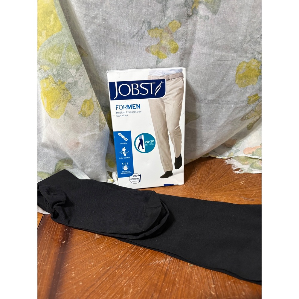 Jobst forMen 20-30 mmHg Thigh High Compression Stockings Black Small 115408